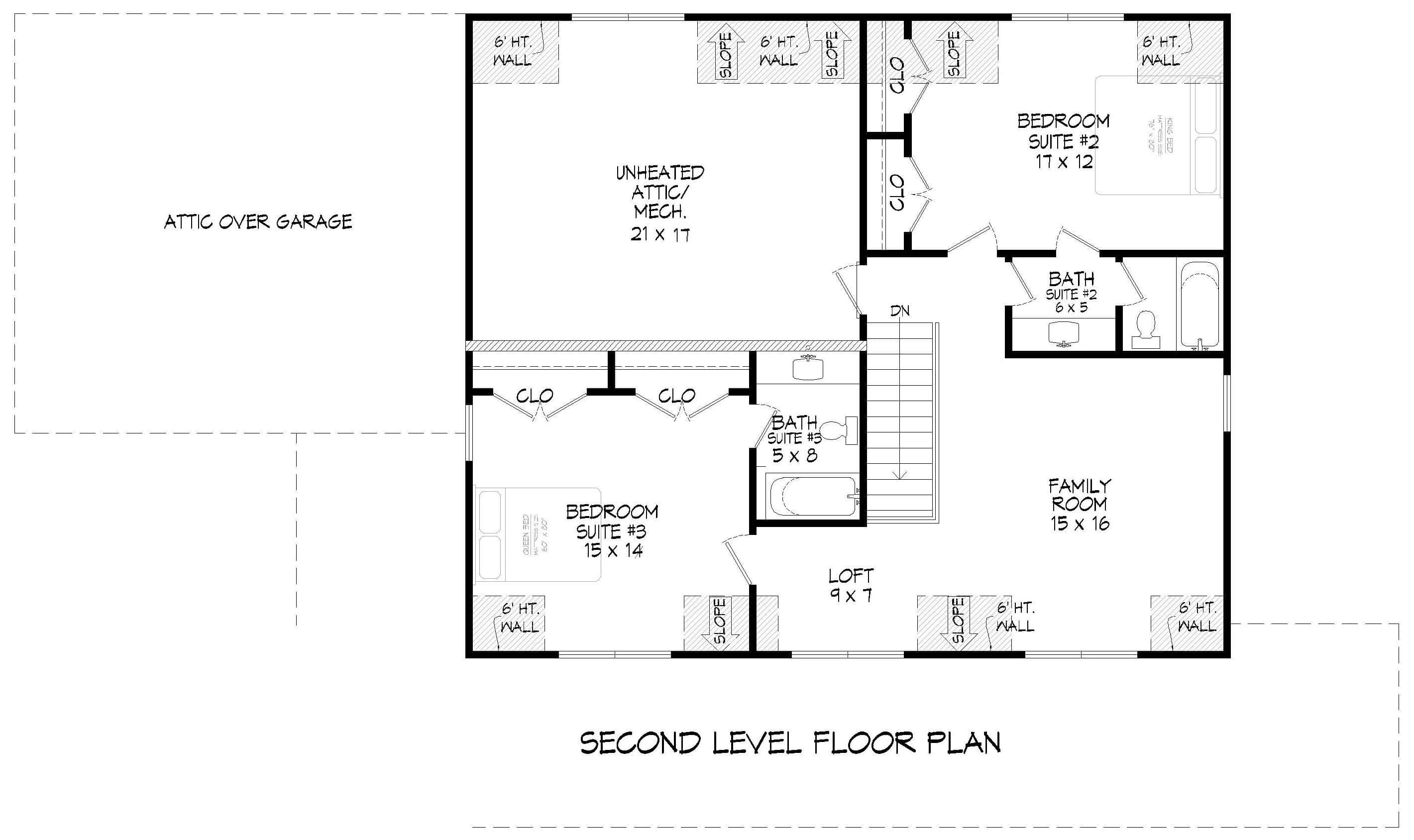 Upper Level of Colonial Plan #196-1889
