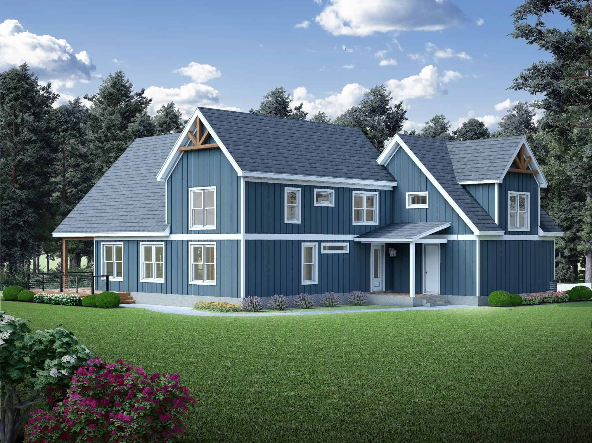 Rear View of this 4-Bedroom,2714 Sq Ft Plan -196-1890