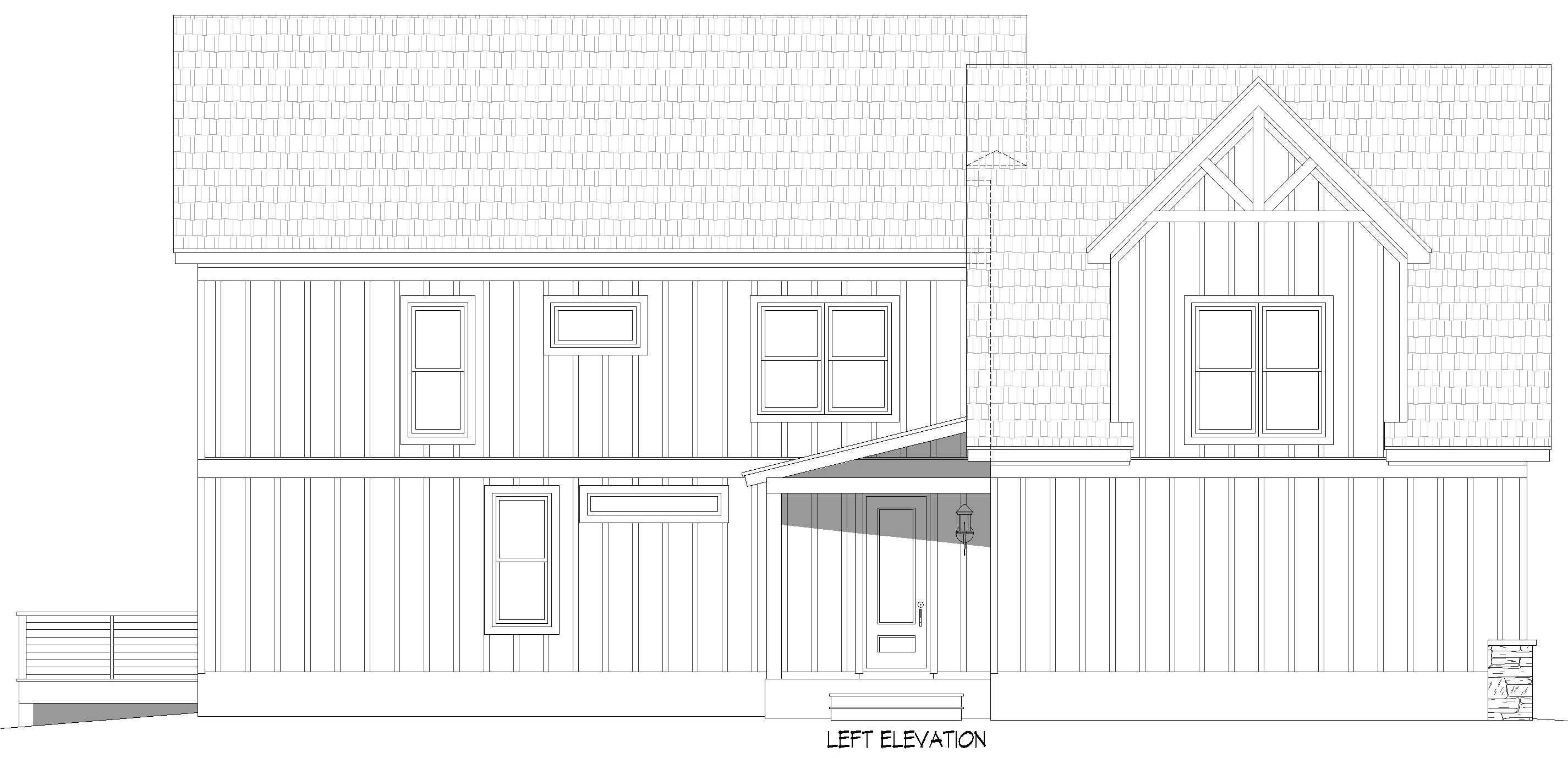 Home Plan Left Elevation of this 4-Bedroom,2714 Sq Ft Plan -196-1890