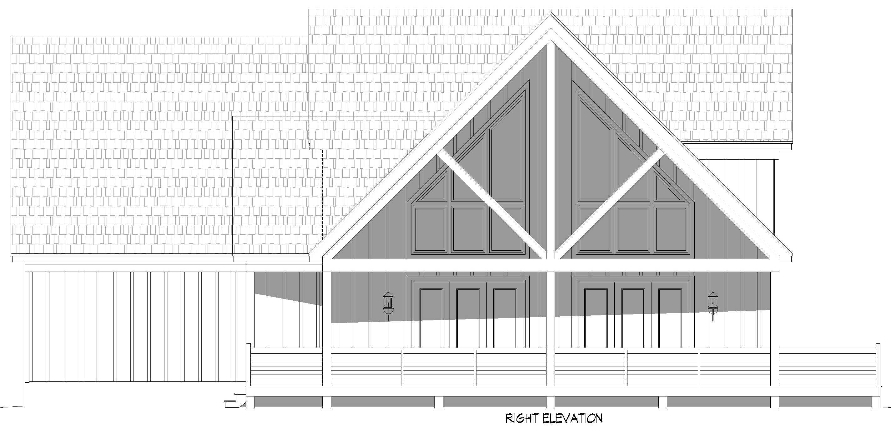 Home Plan Right Elevation of this 4-Bedroom,2714 Sq Ft Plan -196-1890
