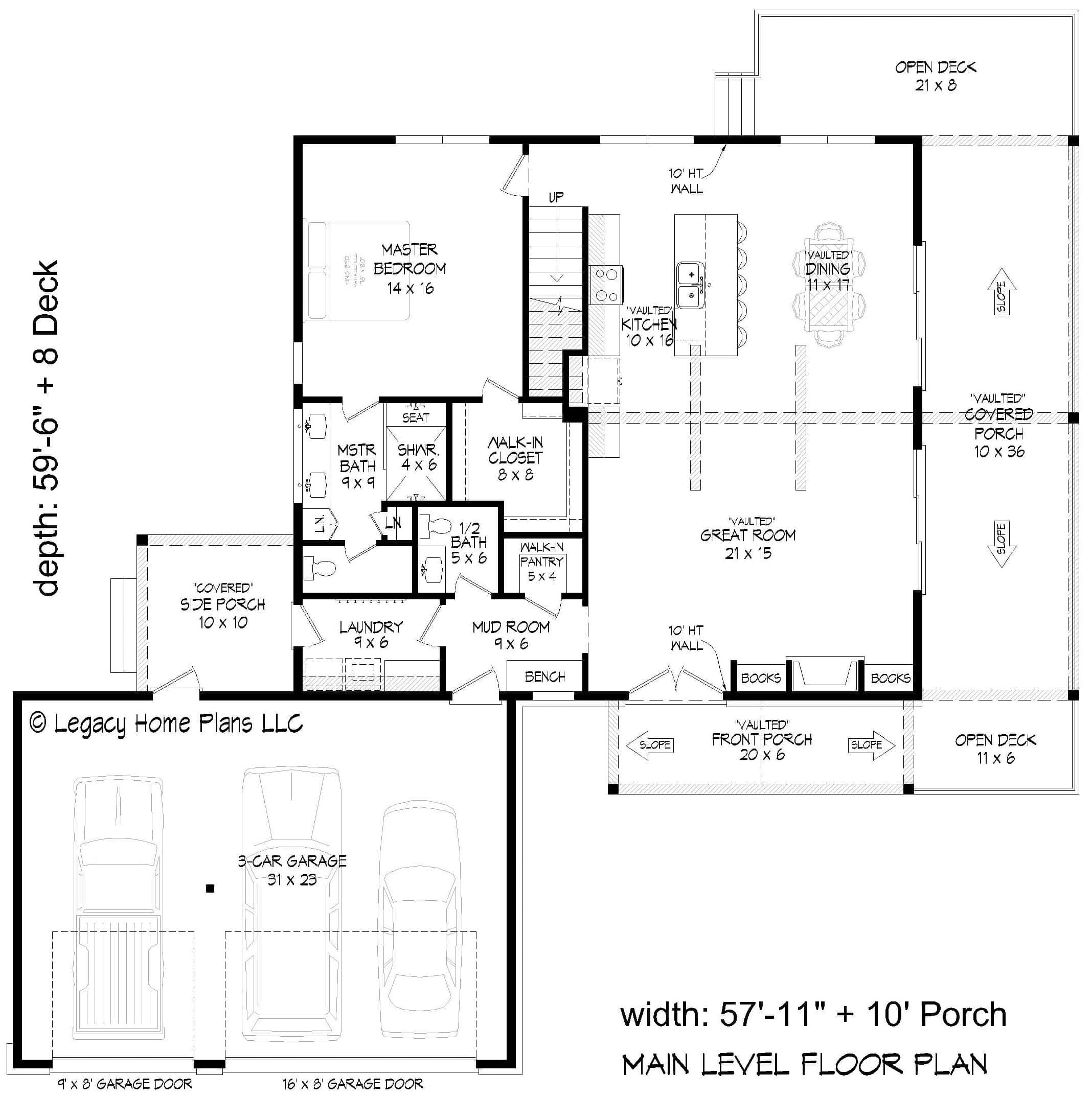 Main Level of Colonial Plan #196-1890