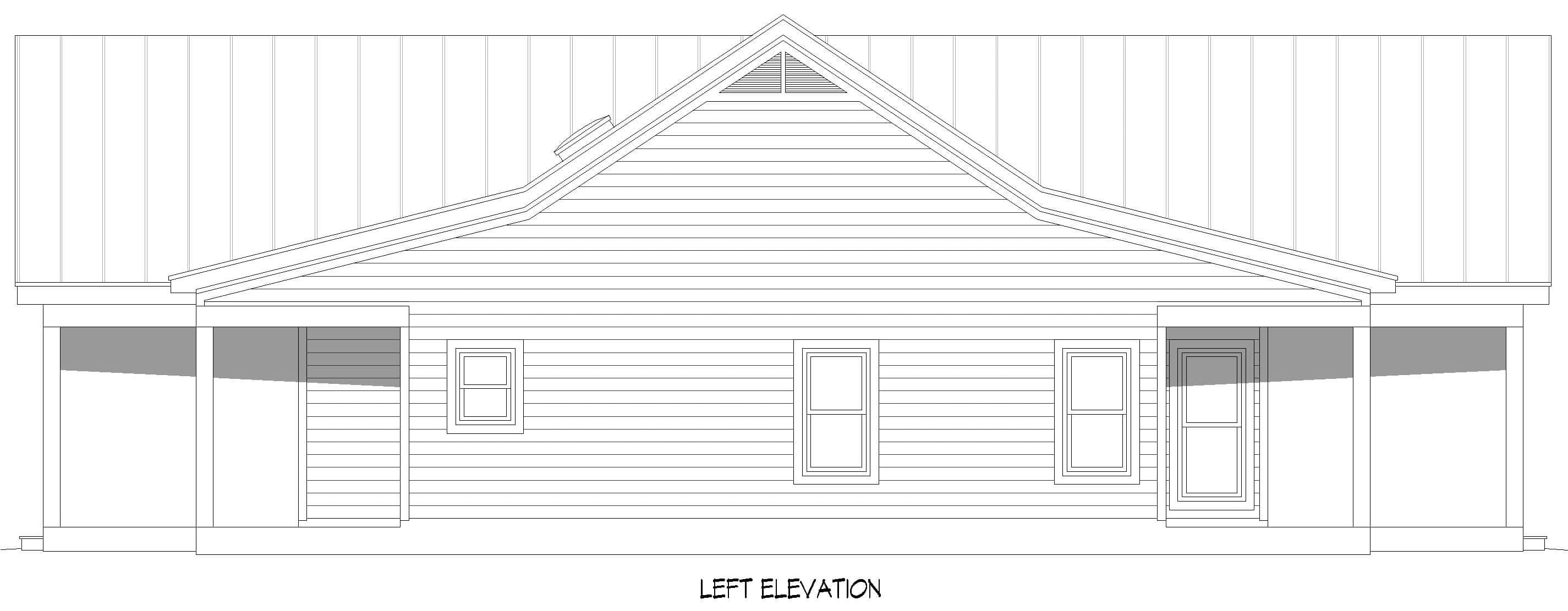 Home Plan Left Elevation of this 2-Bedroom,1551 Sq Ft Plan -196-1892
