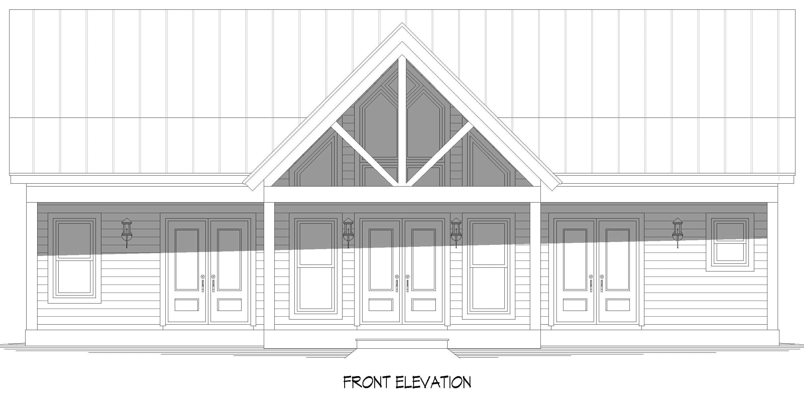 Home Plan Front Elevation of this 2-Bedroom,1551 Sq Ft Plan -196-1892
