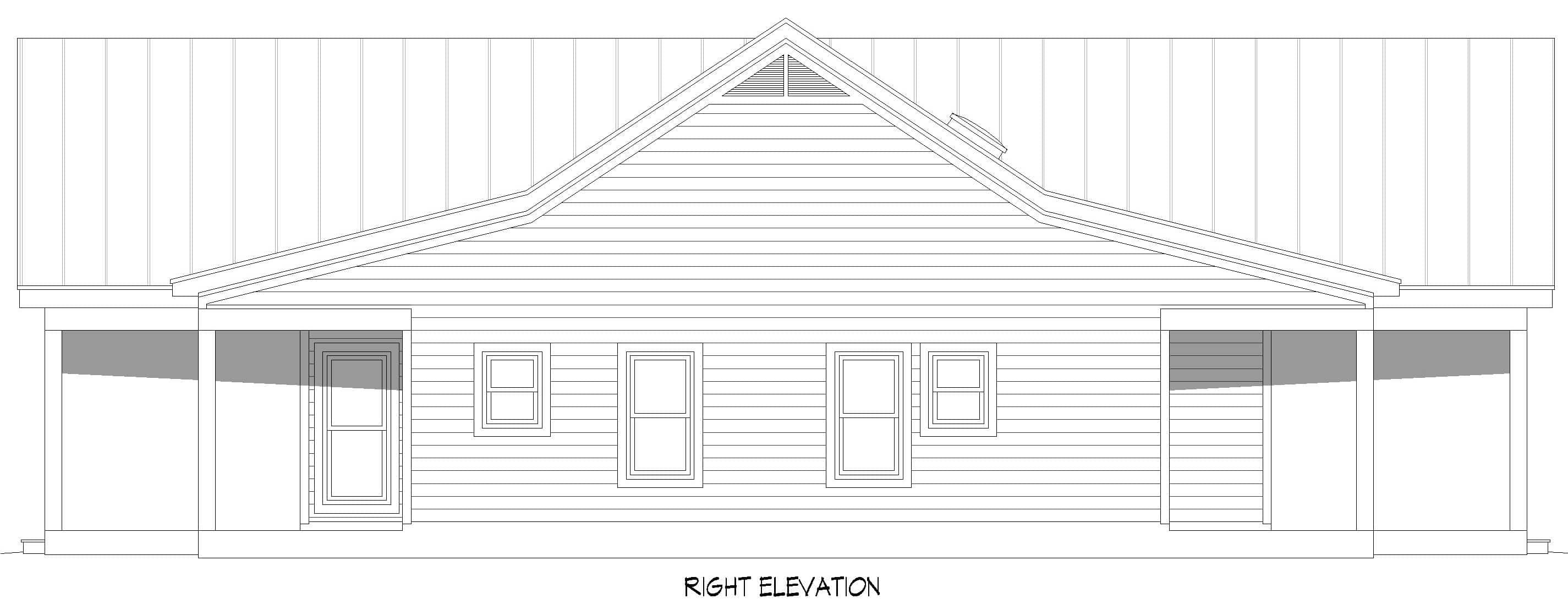 Home Plan Right Elevation of this 2-Bedroom,1551 Sq Ft Plan -196-1892