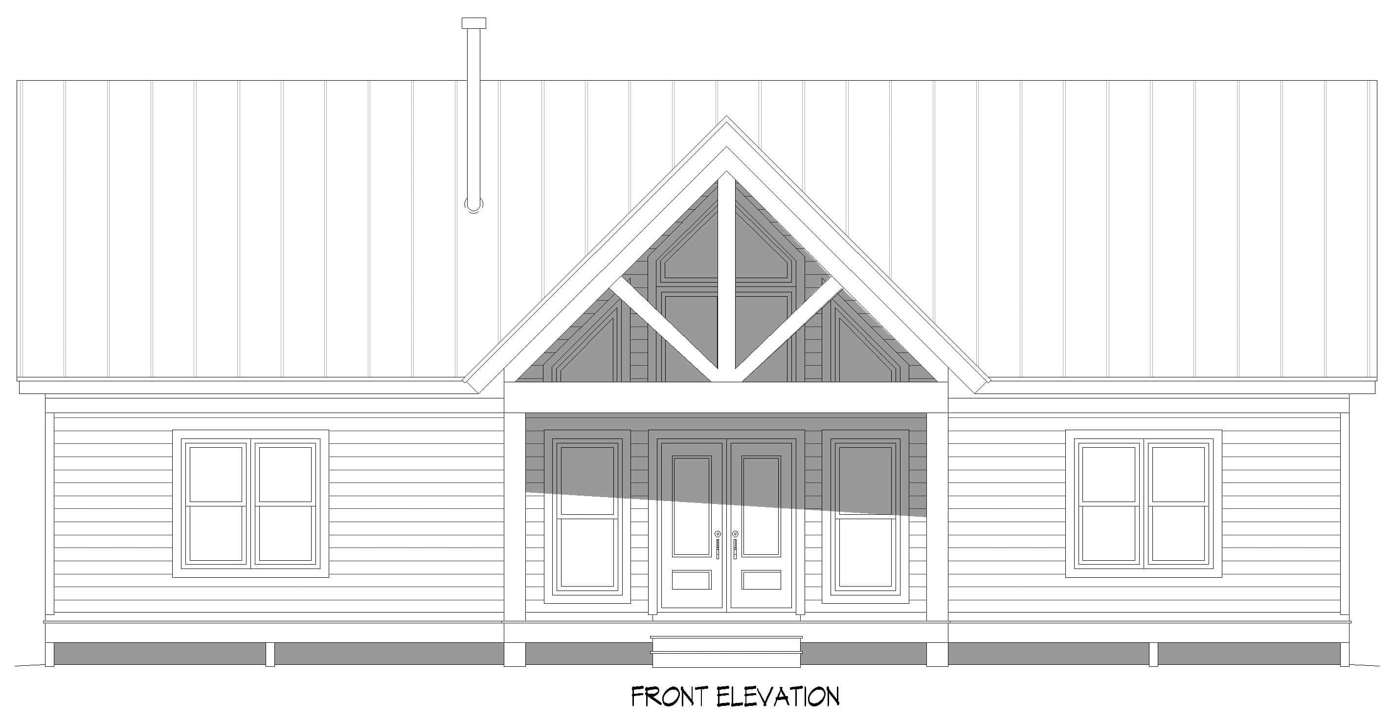 Home Plan Front Elevation of this 3-Bedroom,1600 Sq Ft Plan -196-1893