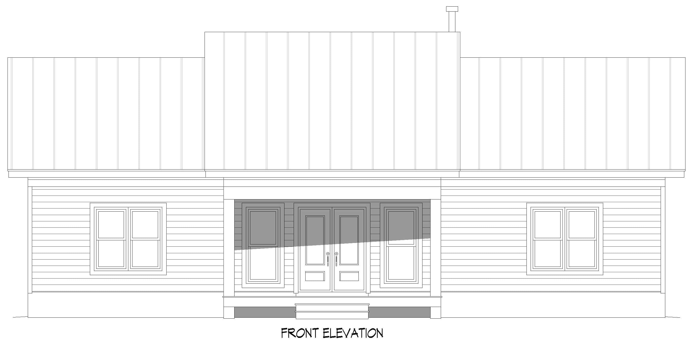 Home Plan Front Elevation of this 3-Bedroom,1600 Sq Ft Plan -196-1894