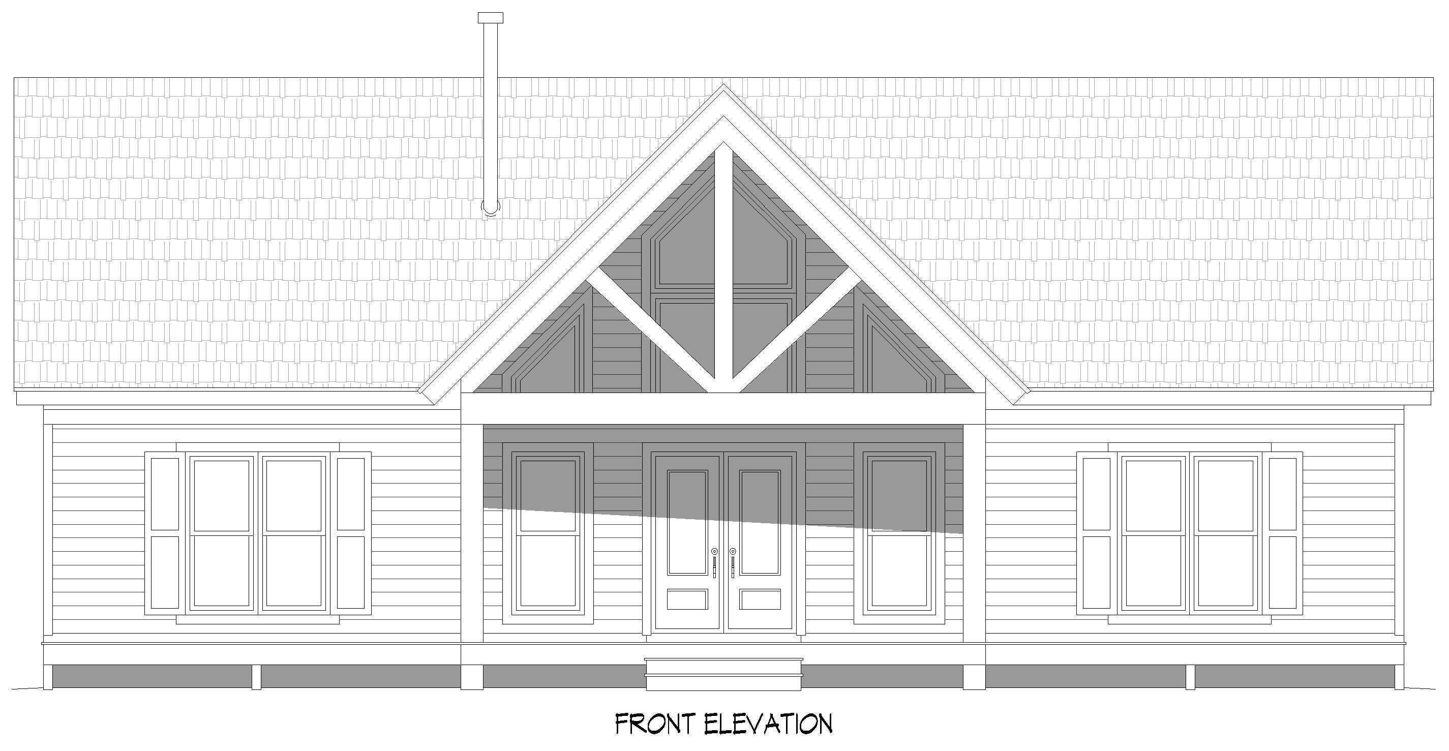 Home Plan Front Elevation of this 3-Bedroom,1600 Sq Ft Plan -196-1895