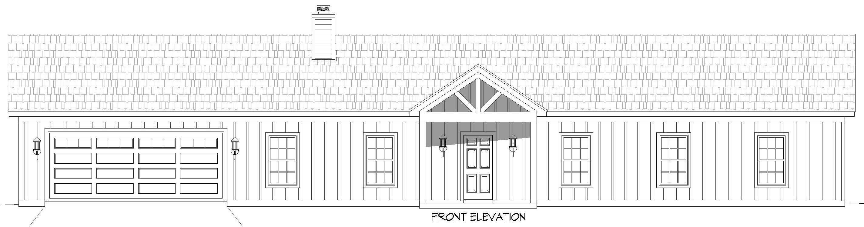 Home Plan Front Elevation of this 3-Bedroom,1775 Sq Ft Plan -196-1896