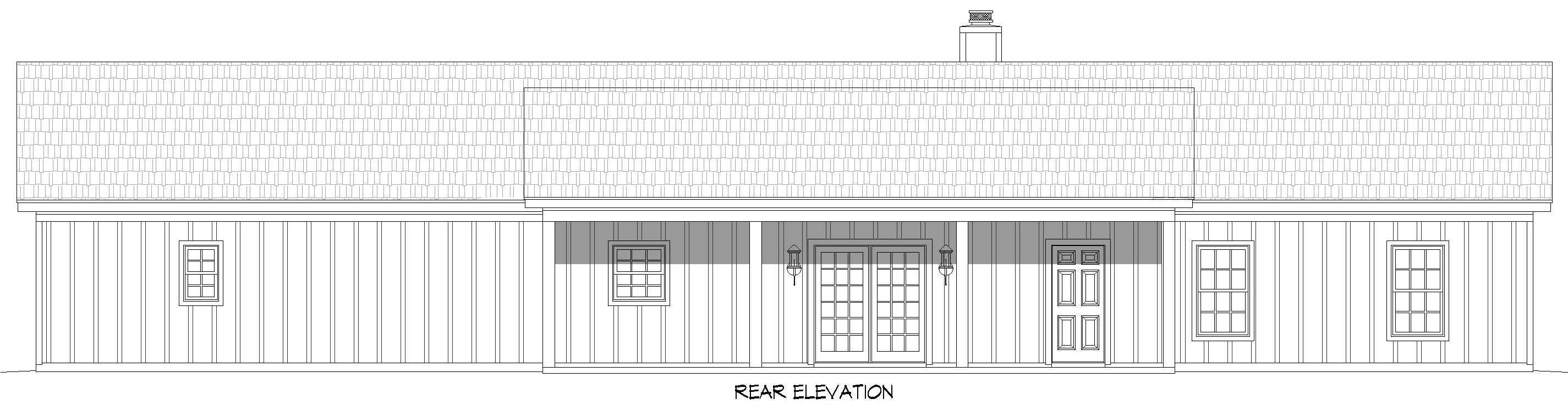 Home Plan Rear Elevation of this 3-Bedroom,1775 Sq Ft Plan -196-1896