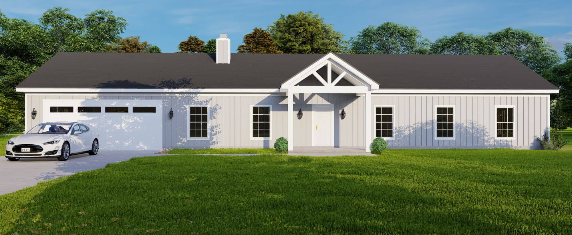 Front elevation of Country home (ThePlanCollection: House Plan #196-1896)