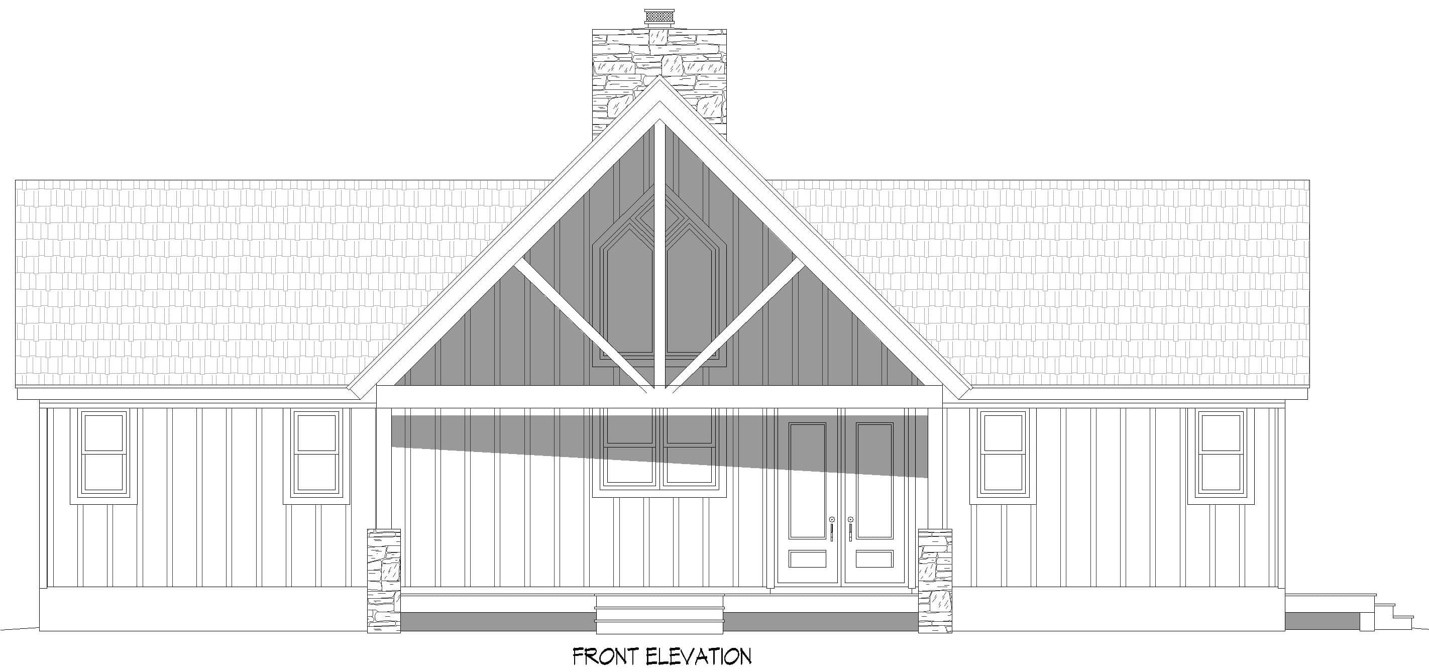 Home Plan Front Elevation of this 2-Bedroom,1784 Sq Ft Plan -196-1897