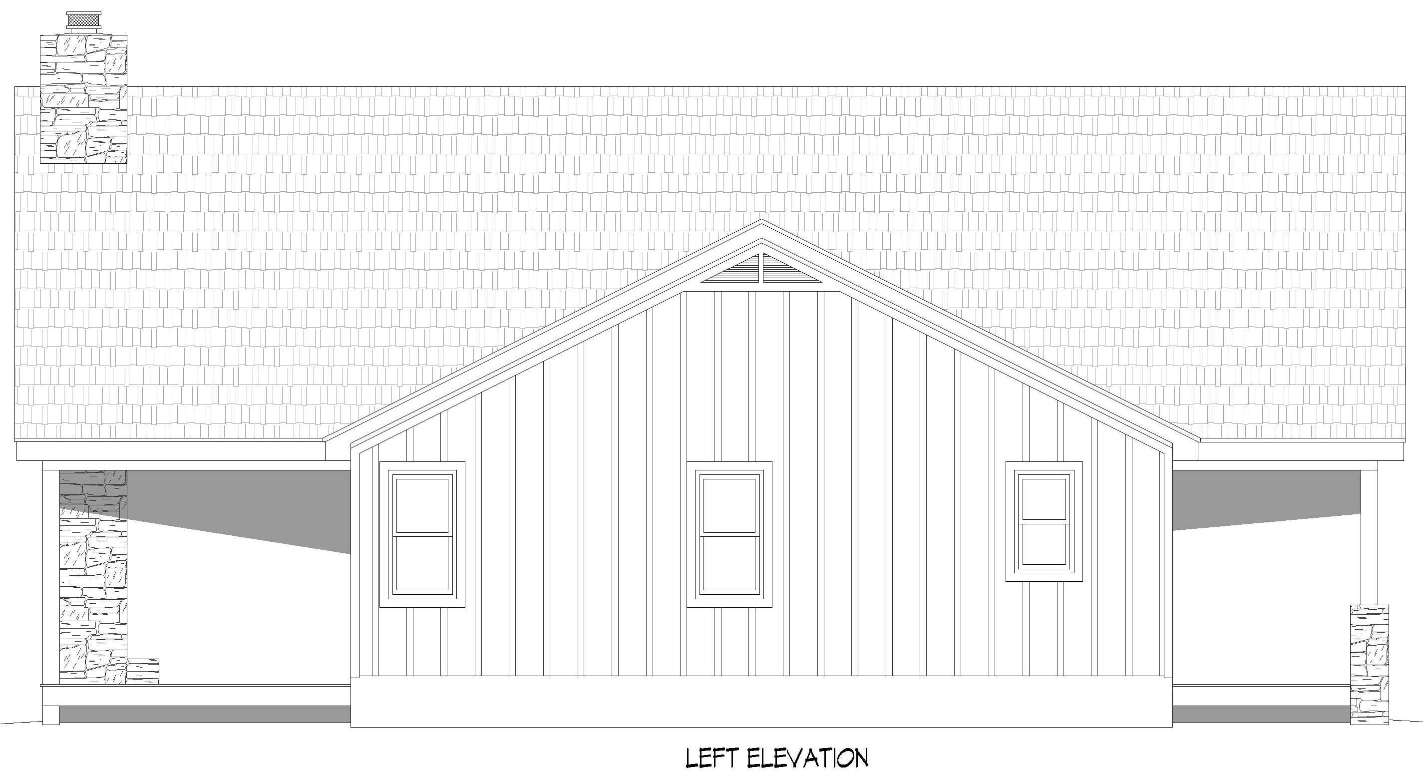 Home Plan Left Elevation of this 2-Bedroom,1784 Sq Ft Plan -196-1897