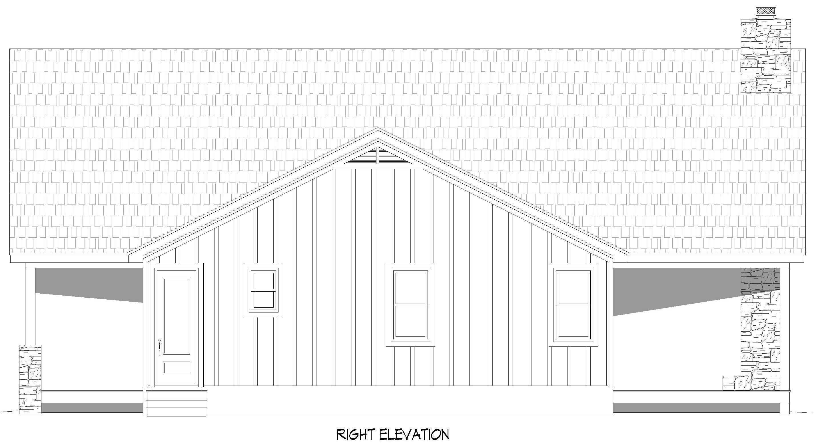 Home Plan Right Elevation of this 2-Bedroom,1784 Sq Ft Plan -196-1897