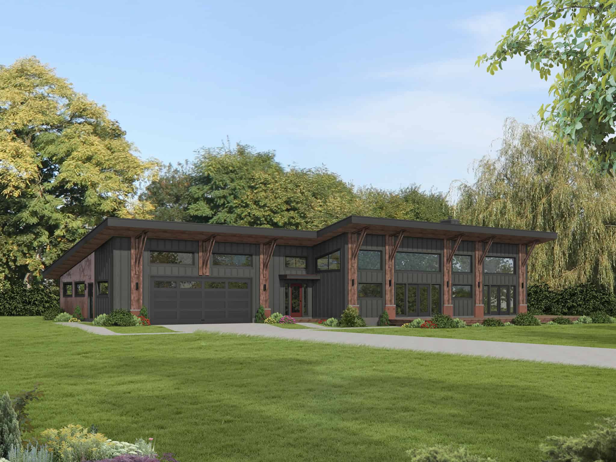 Front View of this 2-Bedroom,1923 Sq Ft Plan -196-1898