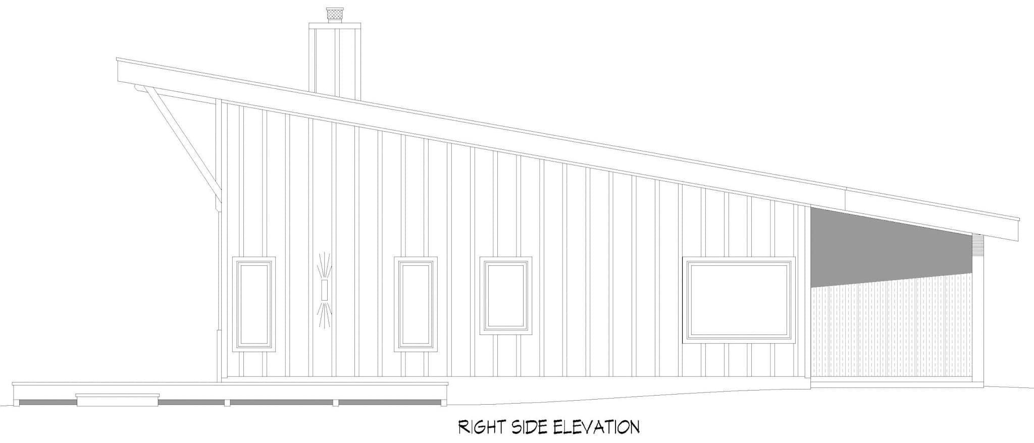 Home Plan Right Elevation of this 2-Bedroom,1923 Sq Ft Plan -196-1898