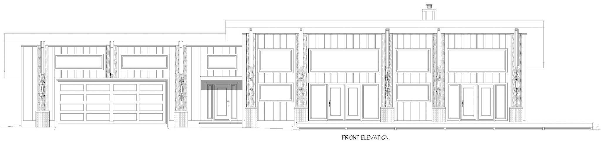 Home Plan Front Elevation of this 2-Bedroom,1923 Sq Ft Plan -196-1898