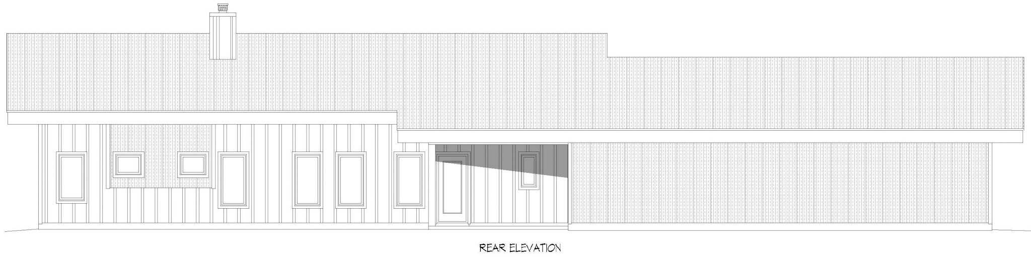 Home Plan Rear Elevation of this 2-Bedroom,1923 Sq Ft Plan -196-1898