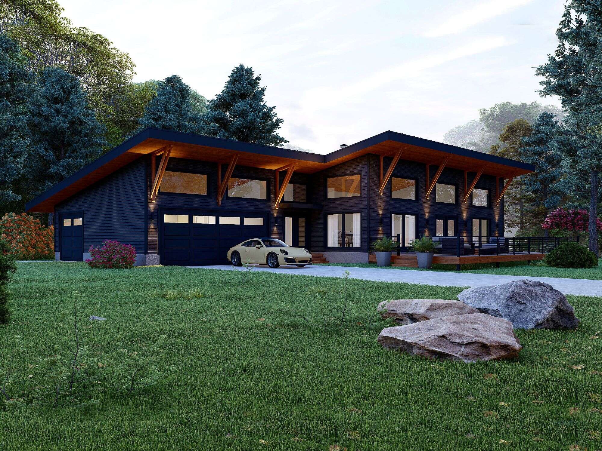 Left Side View of this 2-Bedroom,1932 Sq Ft Plan -196-1899