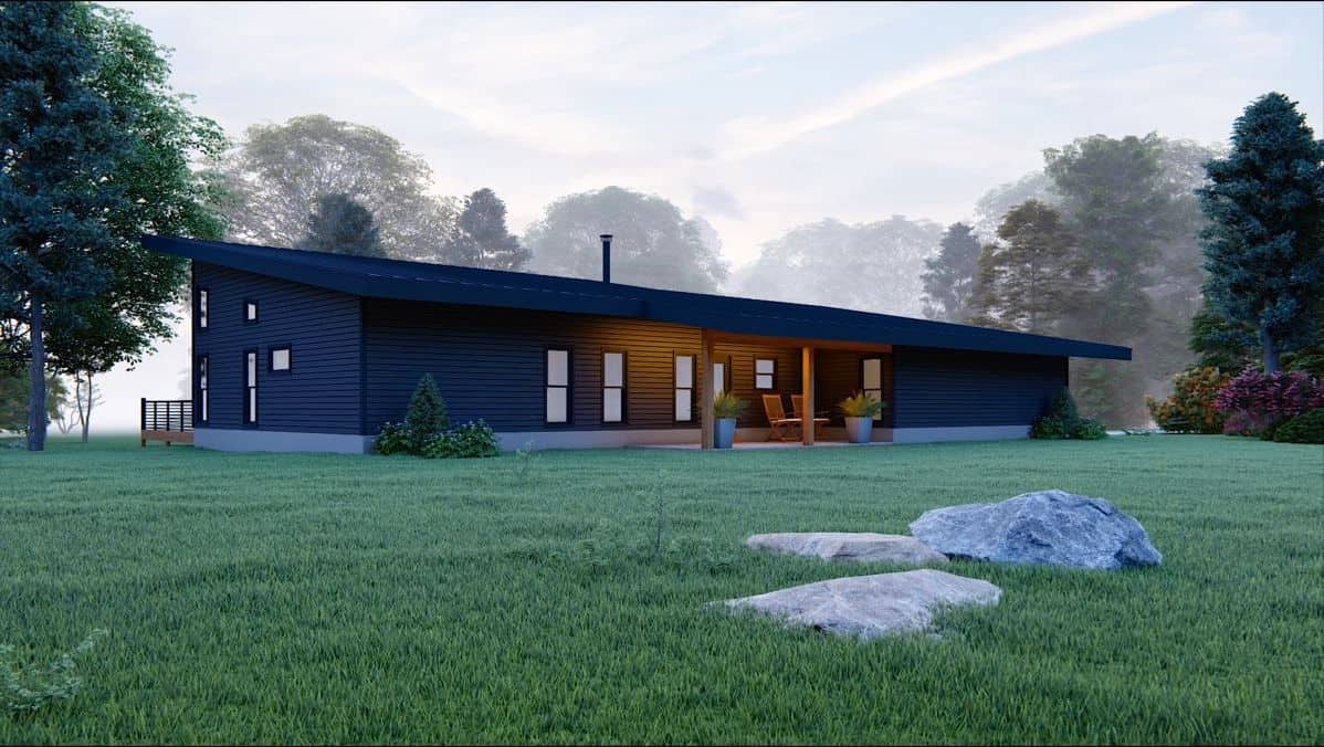 Rear View of this 2-Bedroom,1932 Sq Ft Plan -196-1899