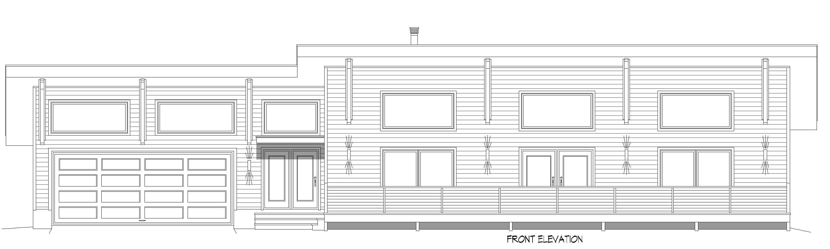 Home Plan Front Elevation of this 2-Bedroom,1932 Sq Ft Plan -196-1899