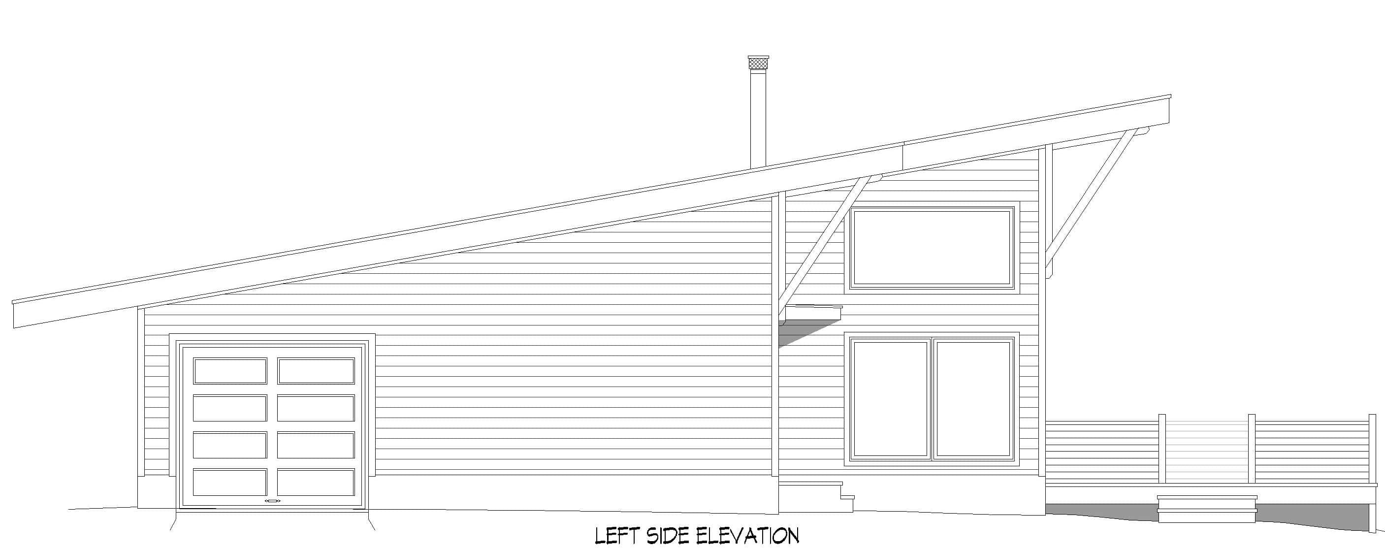 Home Plan Left Elevation of this 2-Bedroom,1932 Sq Ft Plan -196-1899