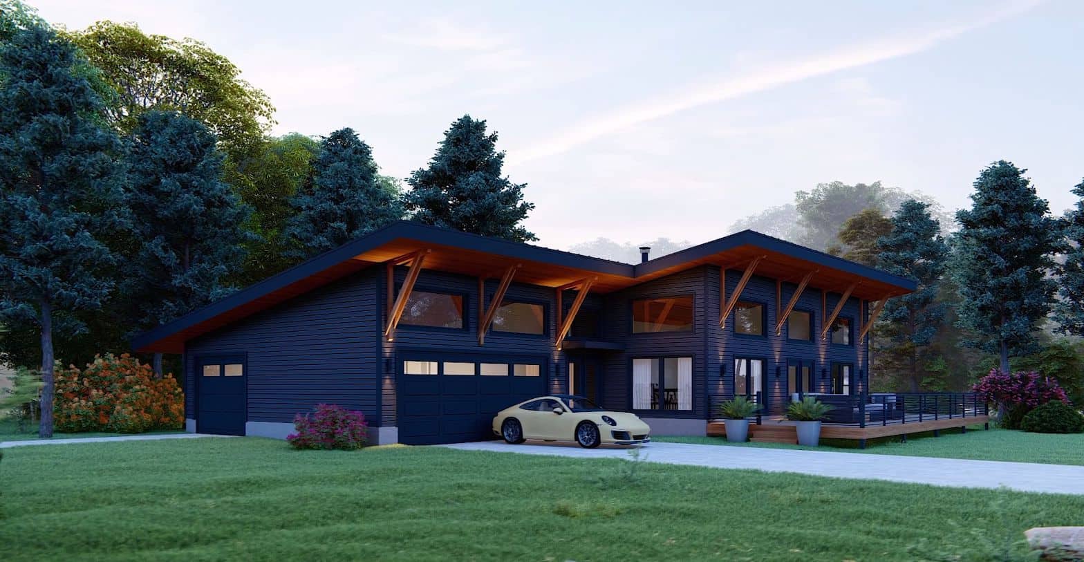 Left Side View of this 2-Bedroom,1932 Sq Ft Plan -196-1899