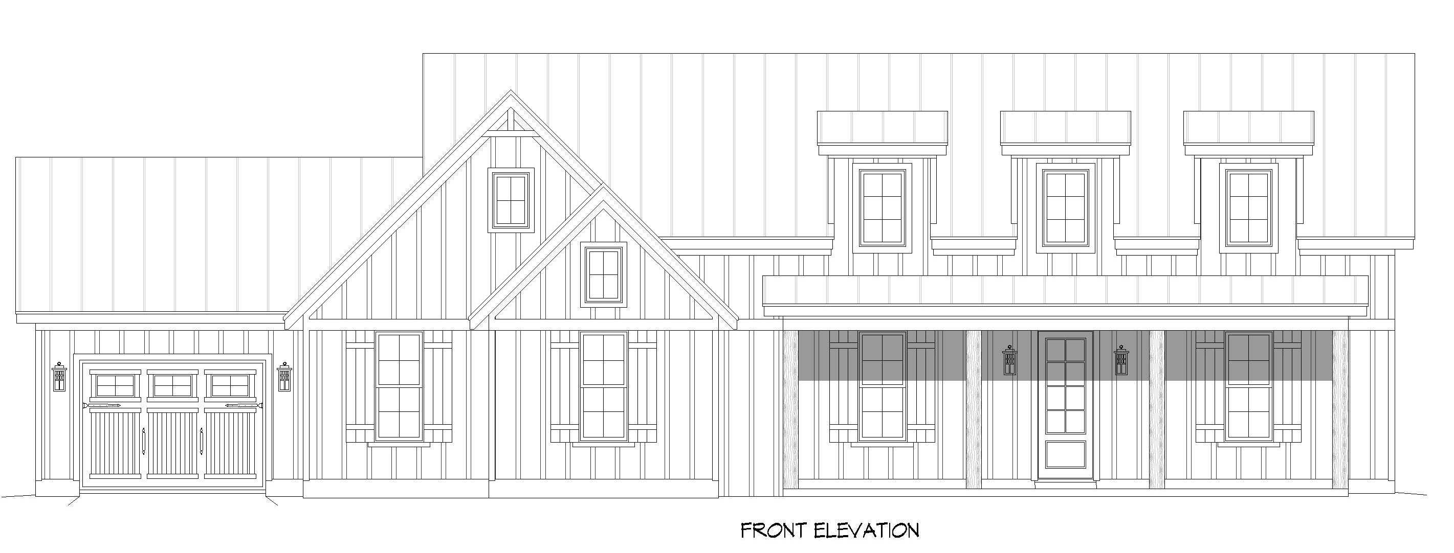 Home Plan Front Elevation of this 3-Bedroom,2140 Sq Ft Plan -196-1900
