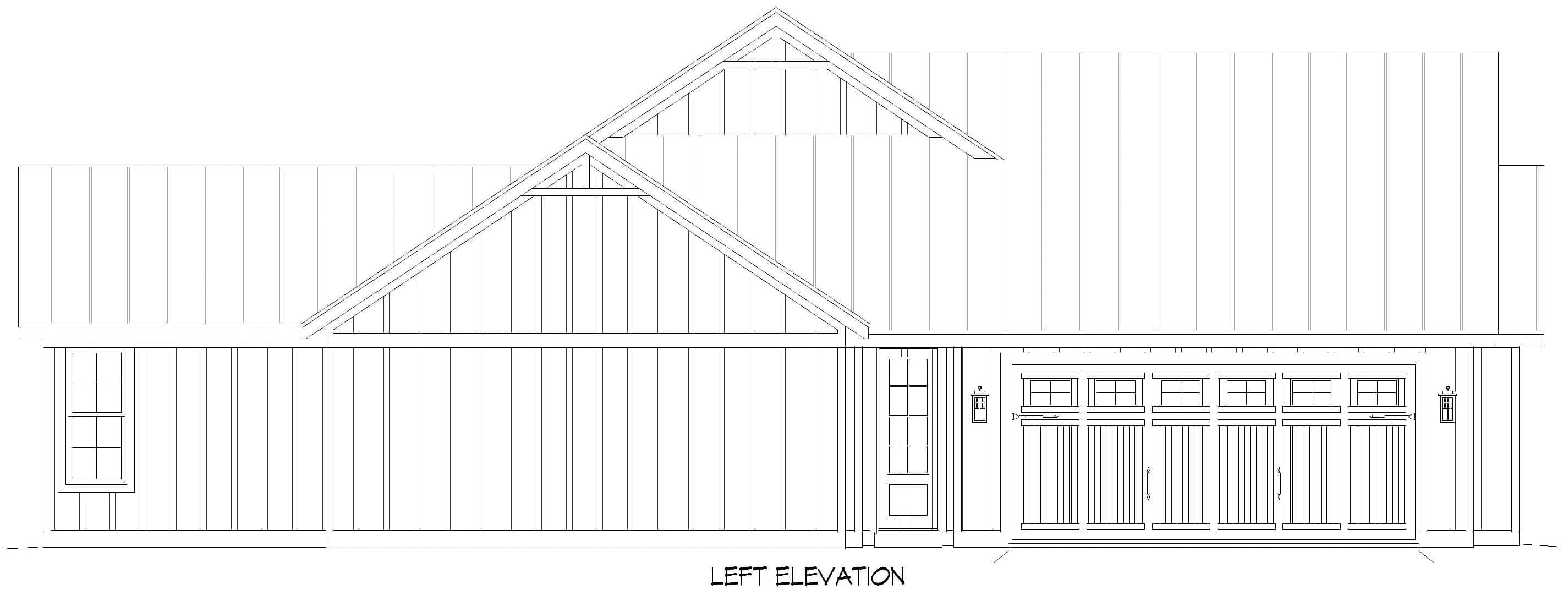Home Plan Left Elevation of this 3-Bedroom,2140 Sq Ft Plan -196-1900