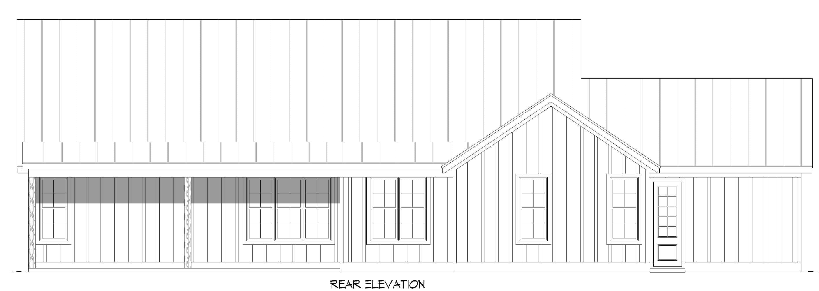 Home Plan Rear Elevation of this 3-Bedroom,2140 Sq Ft Plan -196-1900