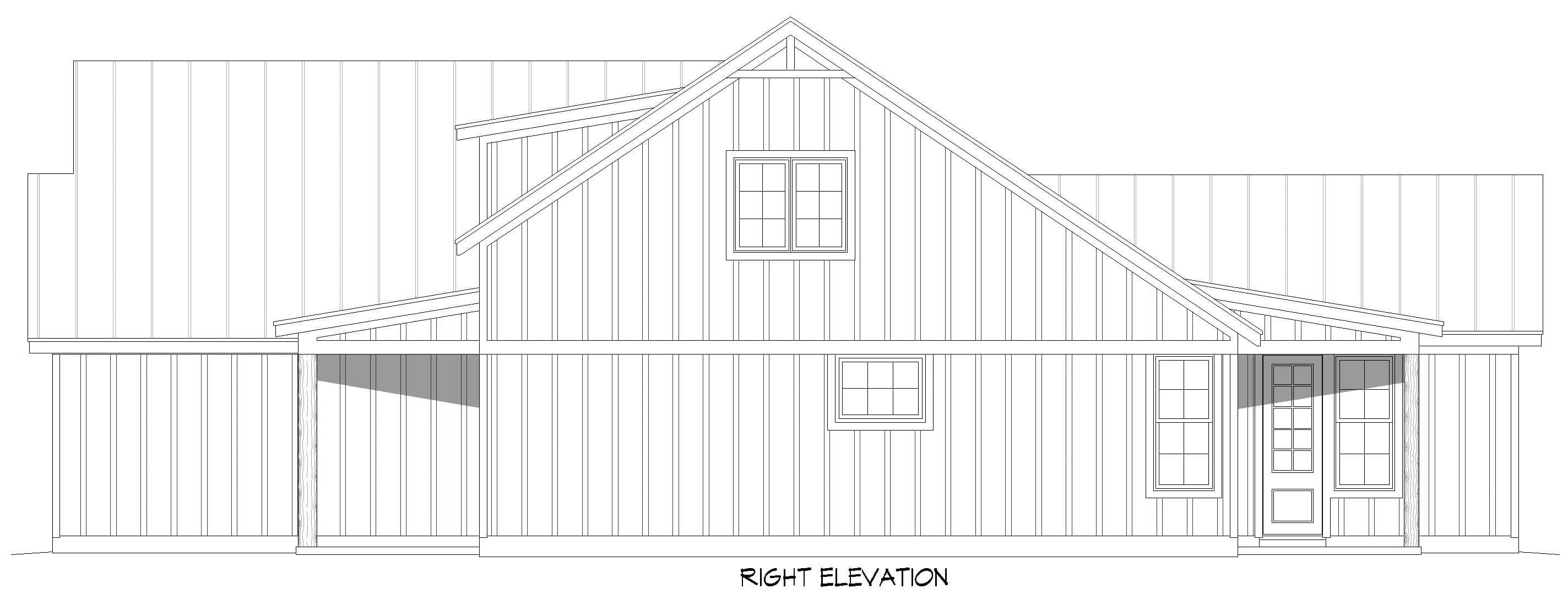 Home Plan Right Elevation of this 3-Bedroom,2140 Sq Ft Plan -196-1900