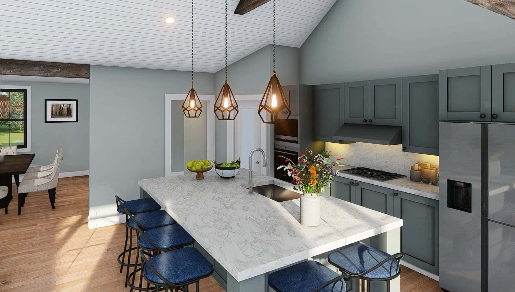 Kitchen: Kitchen Island of this 3-Bedroom,2140 Sq Ft Plan -196-1900