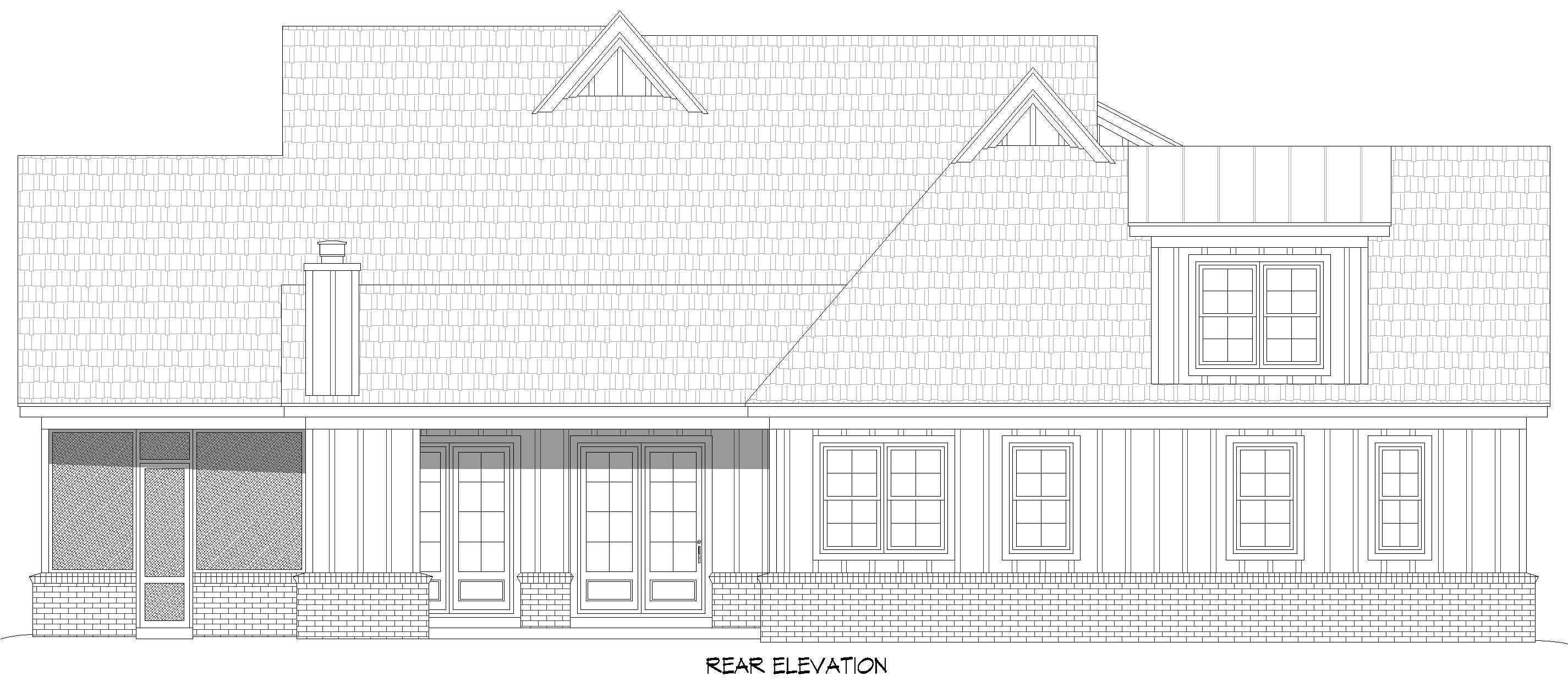Home Plan Rear Elevation of this 5-Bedroom,3472 Sq Ft Plan -196-1901