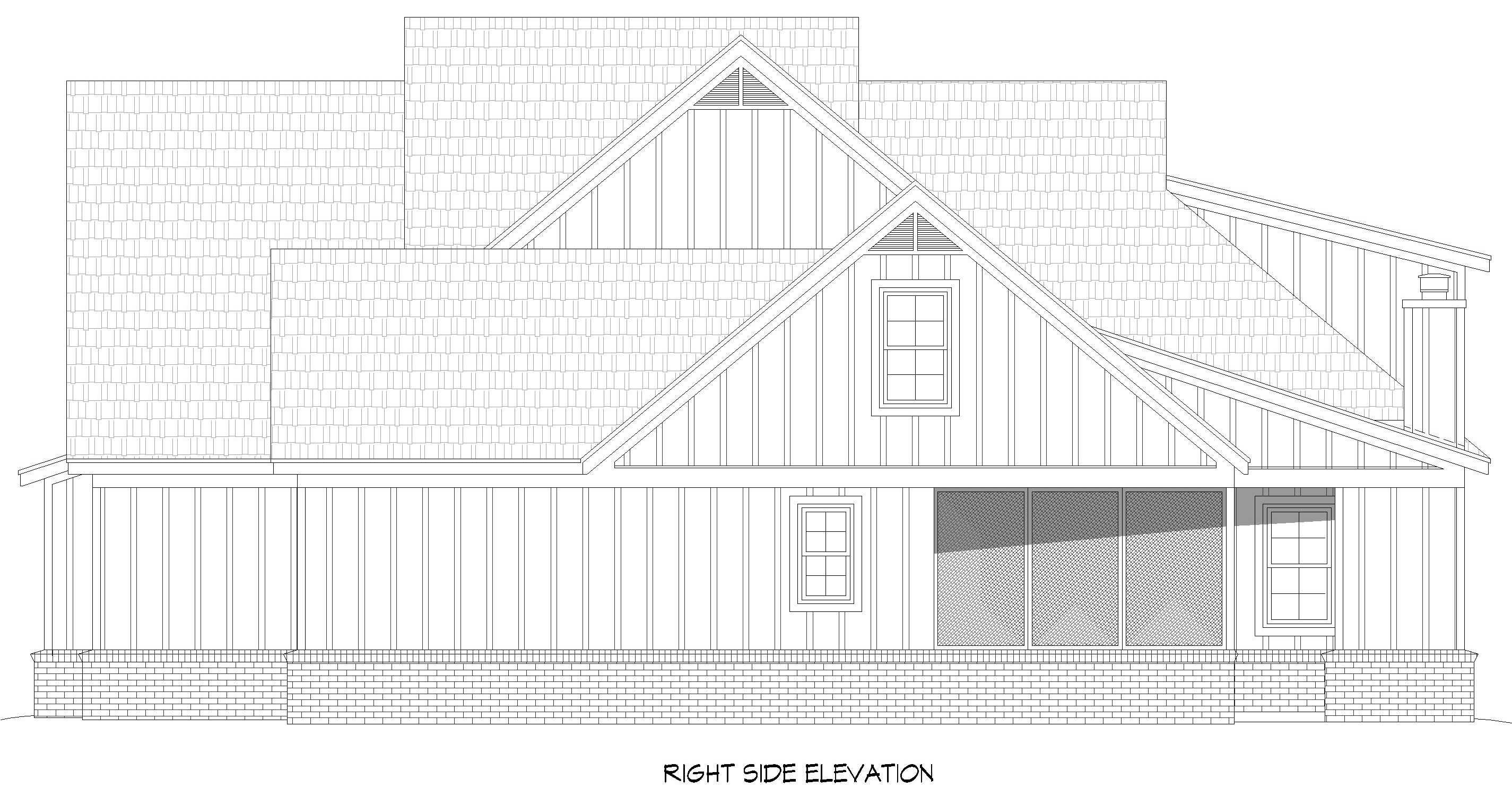 Home Plan Right Elevation of this 5-Bedroom,3472 Sq Ft Plan -196-1901