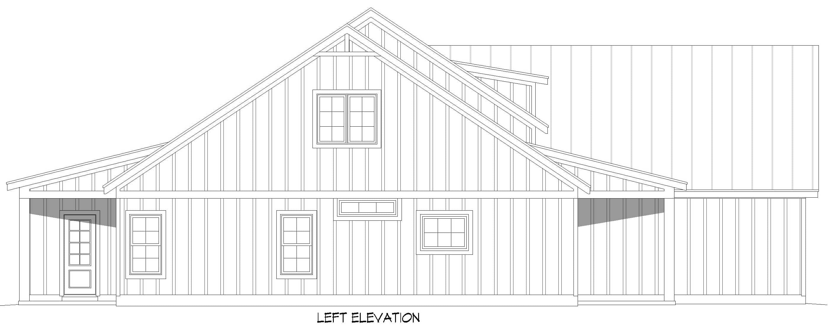 Home Plan Left Elevation of this 3-Bedroom,2227 Sq Ft Plan -196-1902