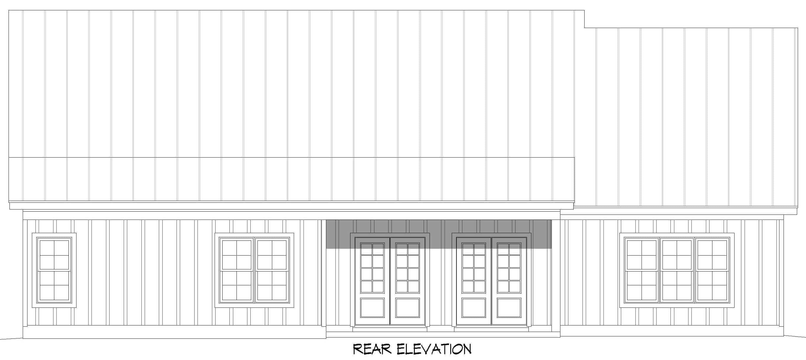 Home Plan Rear Elevation of this 3-Bedroom,2227 Sq Ft Plan -196-1902