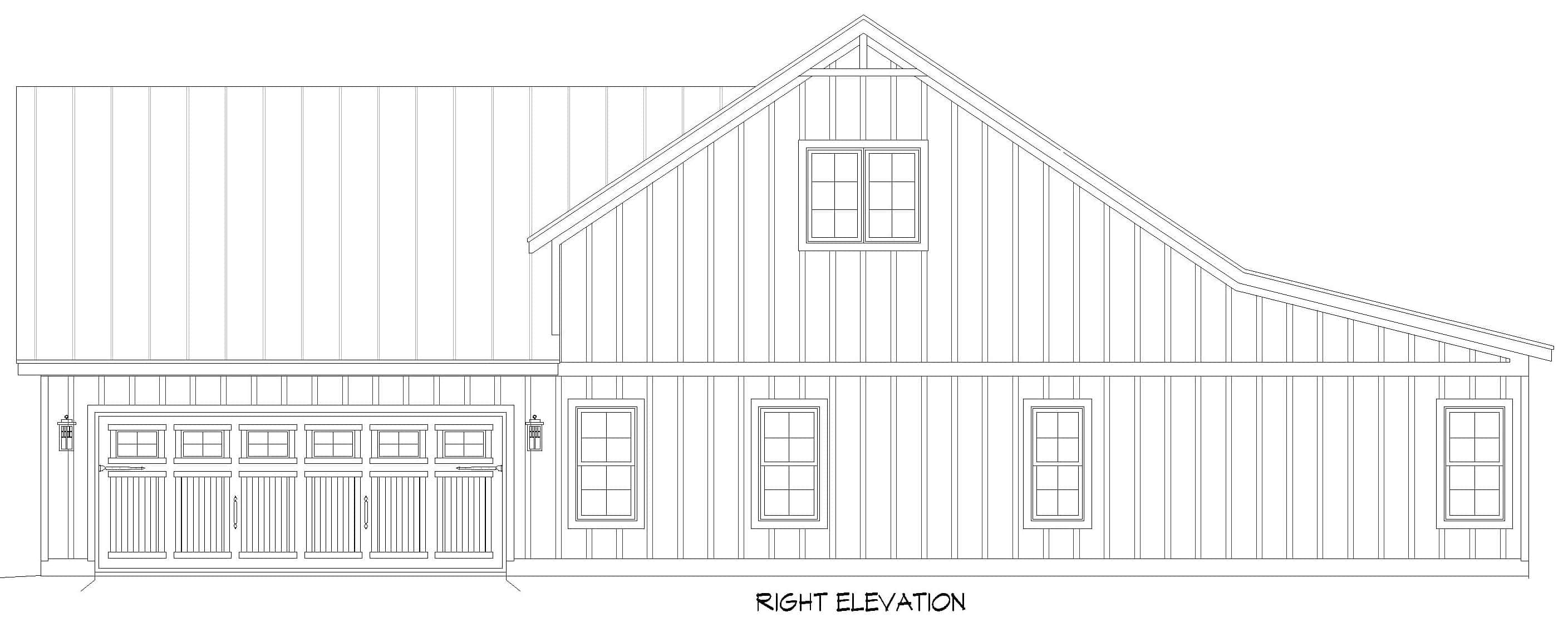 Home Plan Right Elevation of this 3-Bedroom,2227 Sq Ft Plan -196-1902