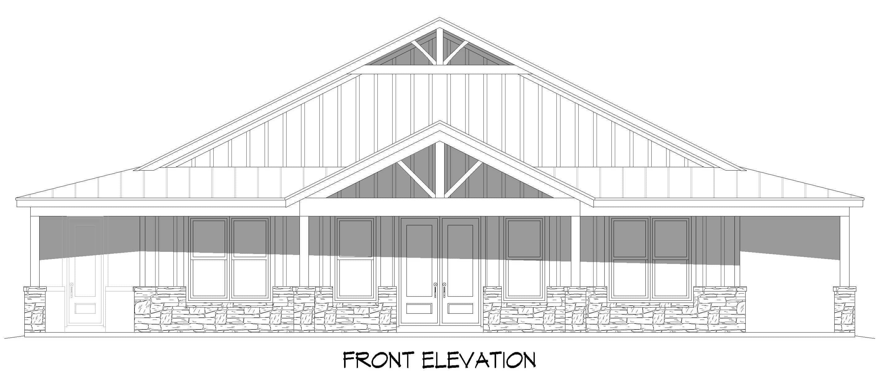 Home Plan Front Elevation of this 4-Bedroom,2393 Sq Ft Plan -196-1903