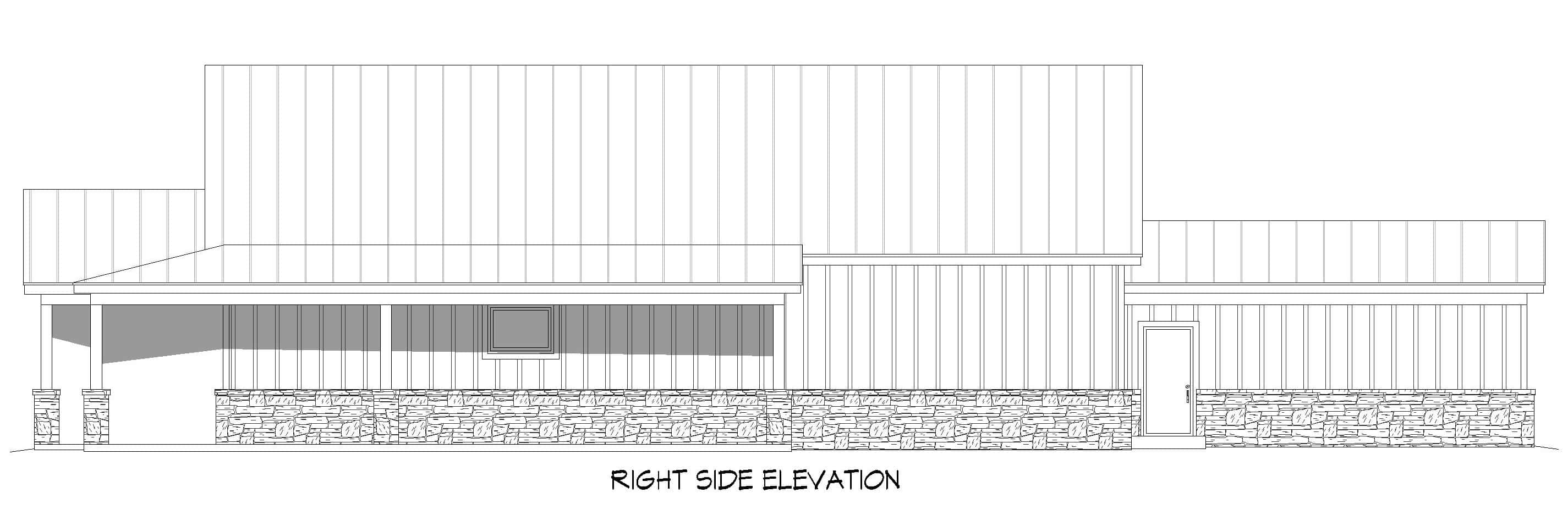 Home Plan Right Elevation of this 4-Bedroom,2393 Sq Ft Plan -196-1903