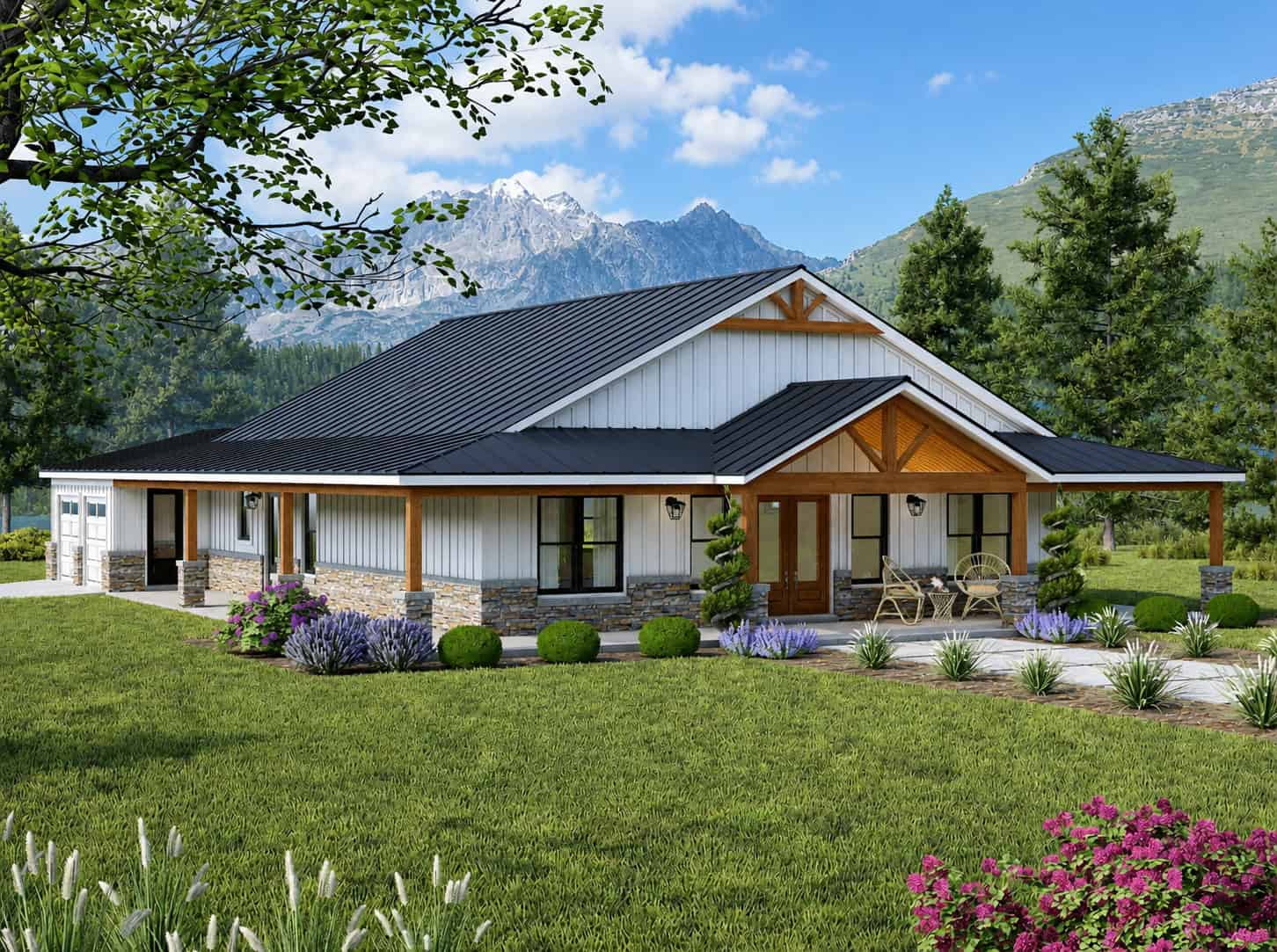 Front View of this 4-Bedroom,2393 Sq Ft Plan -196-1903