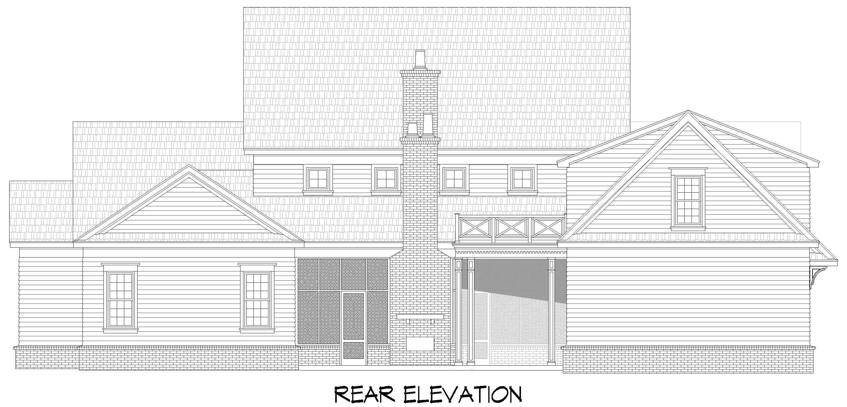 Home Plan Rear Elevation of this 6-Bedroom,7559 Sq Ft Plan -196-1904