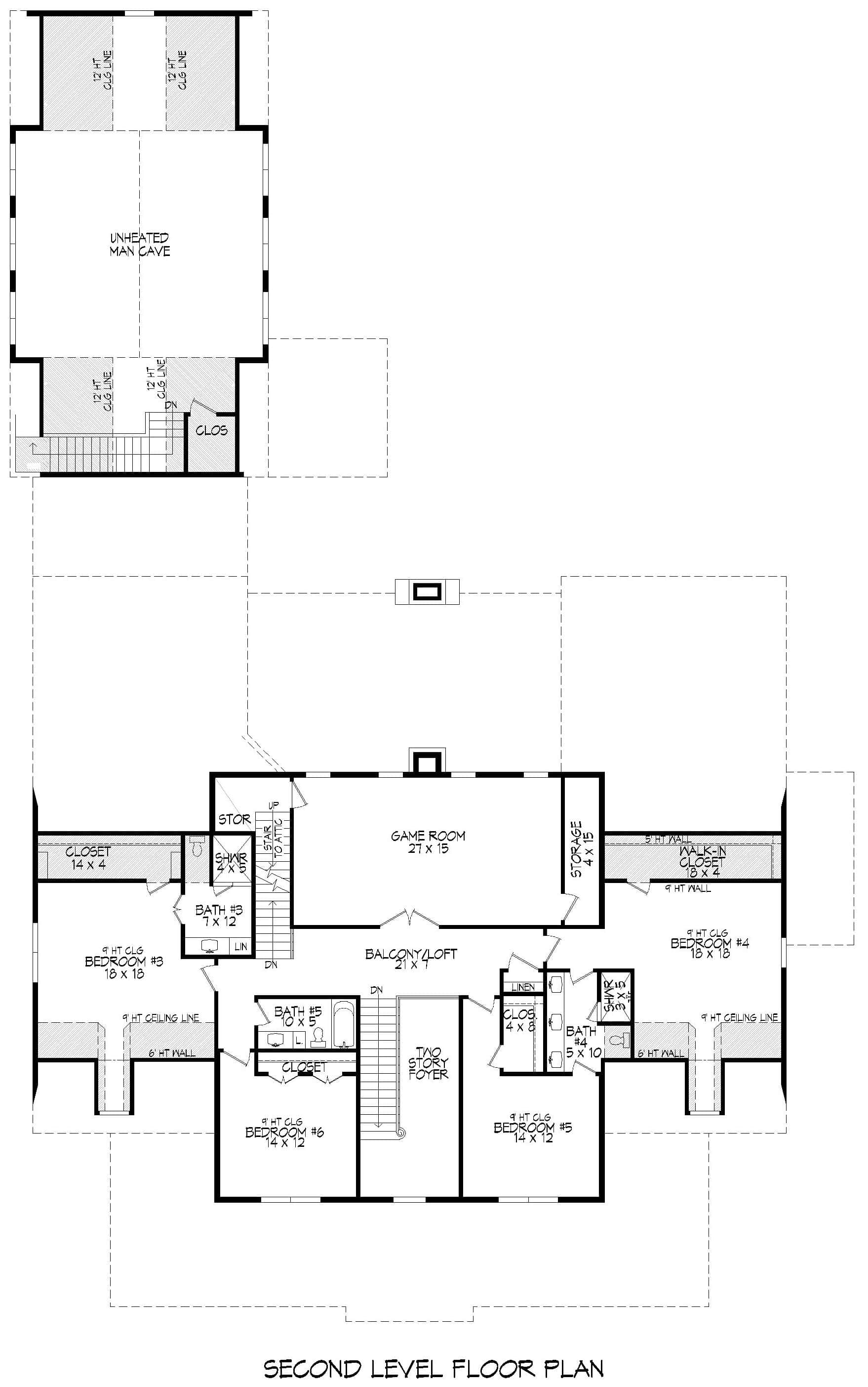 Upper Level of Luxury Plan #196-1904