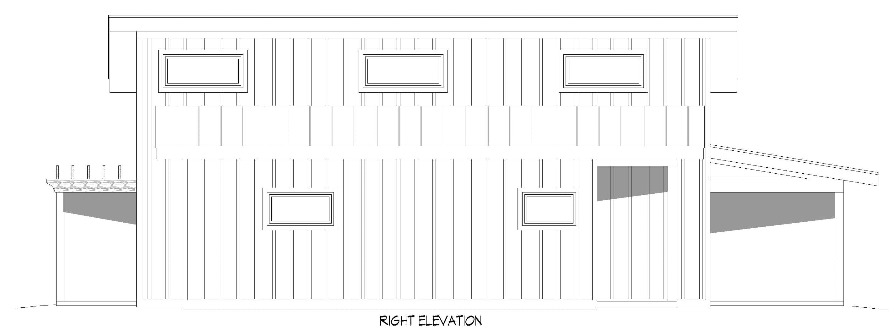 Home Plan Right Elevation of this 3-Bedroom,2010 Sq Ft Plan -196-1905