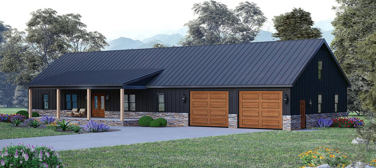 Front View of this 3-Bedroom,2049 Sq Ft Plan -196-1906