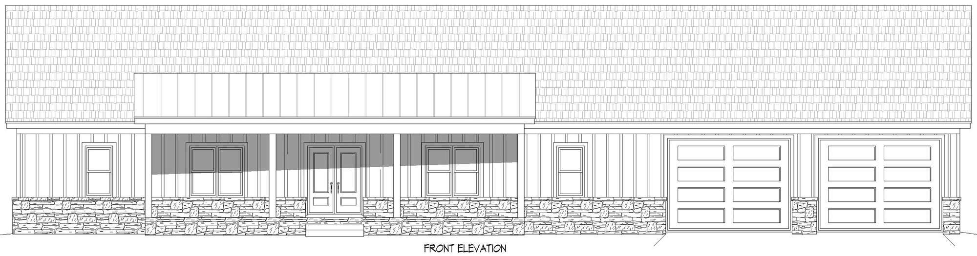 Home Plan Front Elevation of this 3-Bedroom,2049 Sq Ft Plan -196-1906