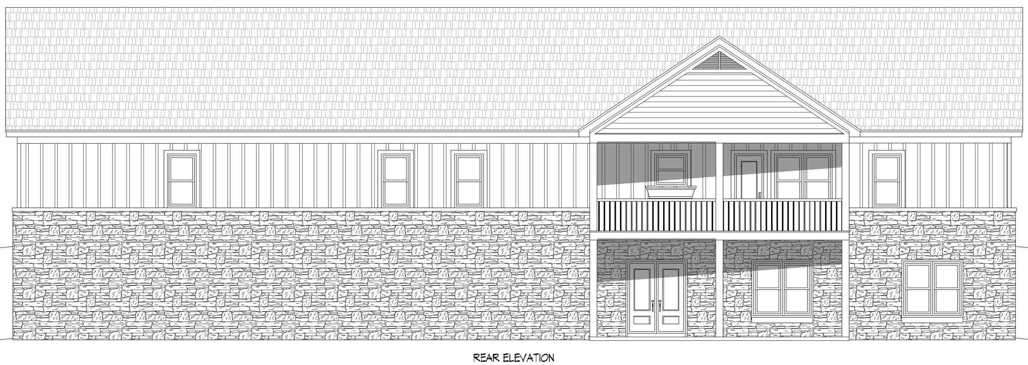 Home Plan Rear Elevation of this 3-Bedroom,2049 Sq Ft Plan -196-1906