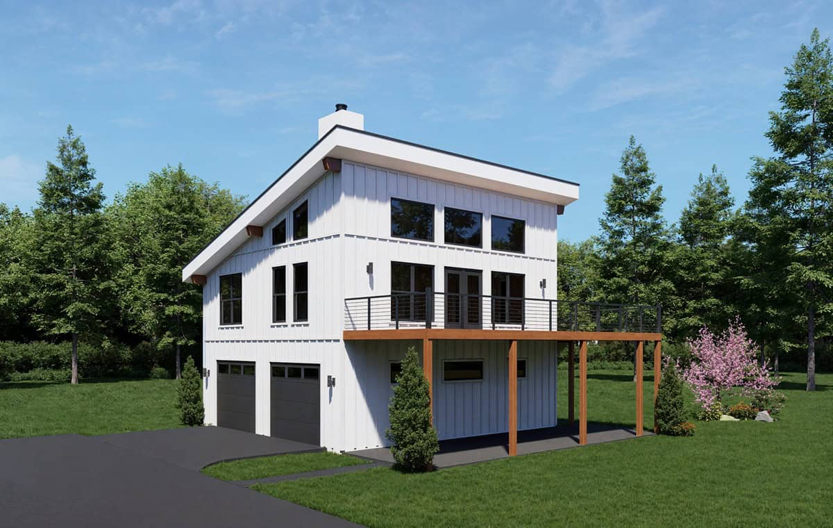 Front View of this 1-Bedroom,960 Sq Ft Plan -196-1907