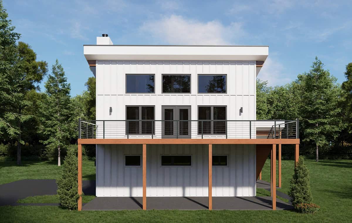 Front View of this 1-Bedroom,960 Sq Ft Plan -196-1907