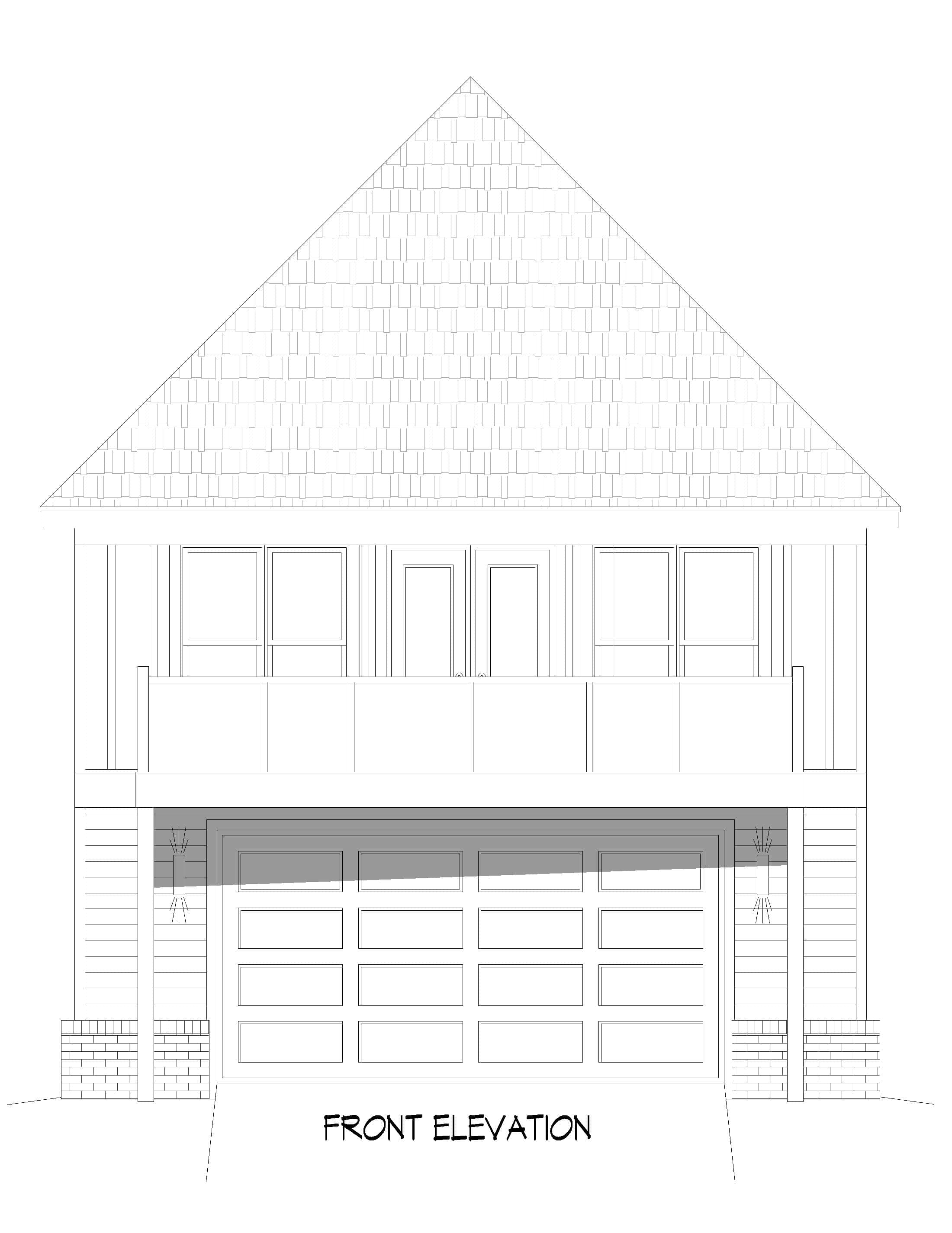 Home Plan Front Elevation of this 1-Bedroom,771 Sq Ft Plan -196-1909