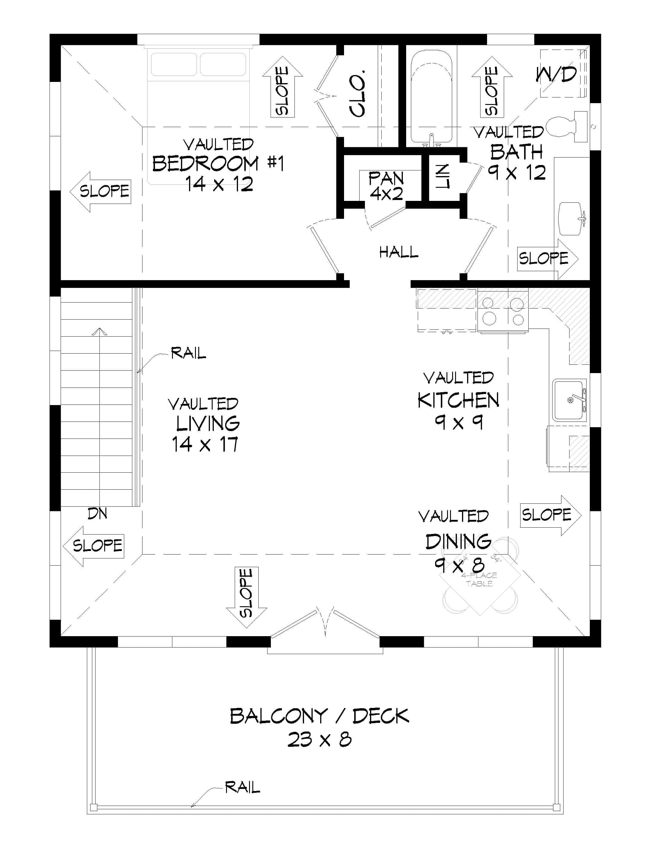 Upper Level of Garage w/Apartments Plan #196-1910