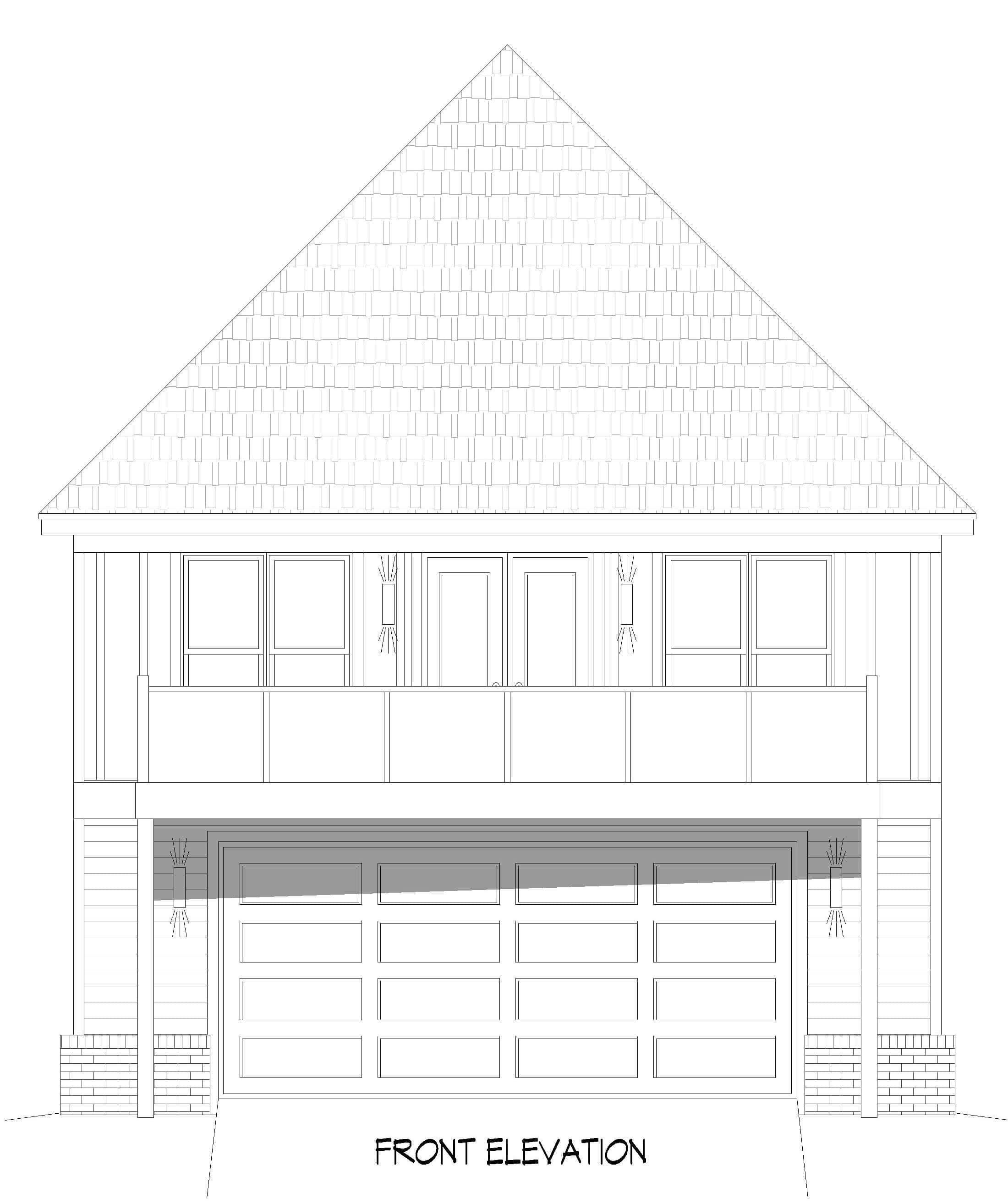 Home Plan Front Elevation of this 1-Bedroom,831 Sq Ft Plan -196-1910